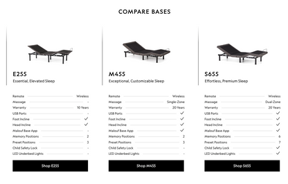 S655 Adjustable Base